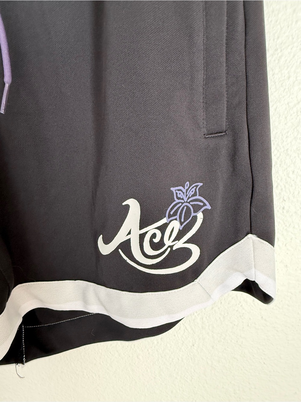 adidas short women size s black Athletic Shorts with Purple and White Trim - Picture 6 of 8